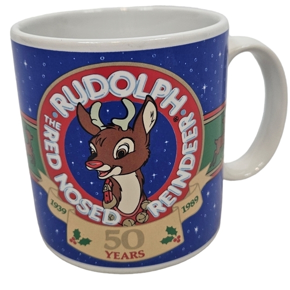 Vintage Applause Rudolf the Red Nose Reindeer‎ 50th Anniversary Coffee Mug - Picture 1 of 9